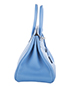 Birkin 35 Clemence Leather in Blue Paradise, side view